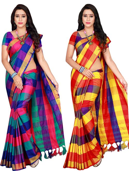 women's saree combo with blouse - 18376684 - Very Small Image - 1