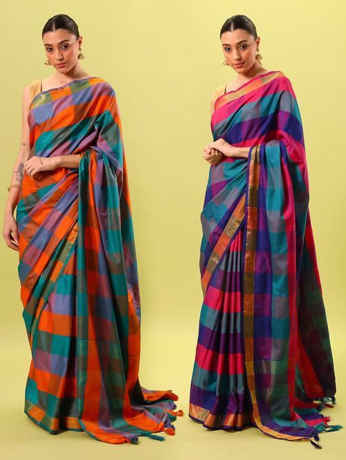 women's saree combo with blouse - 18376685 - Very Small Image - 1