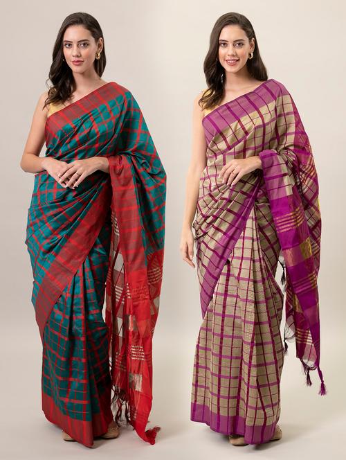 women's saree combo with blouse - 18376706 - Very Small Image - 1