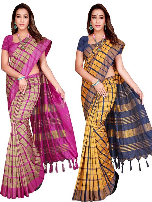women's saree combo with blouse - 18376707 - Very Small Image - 1