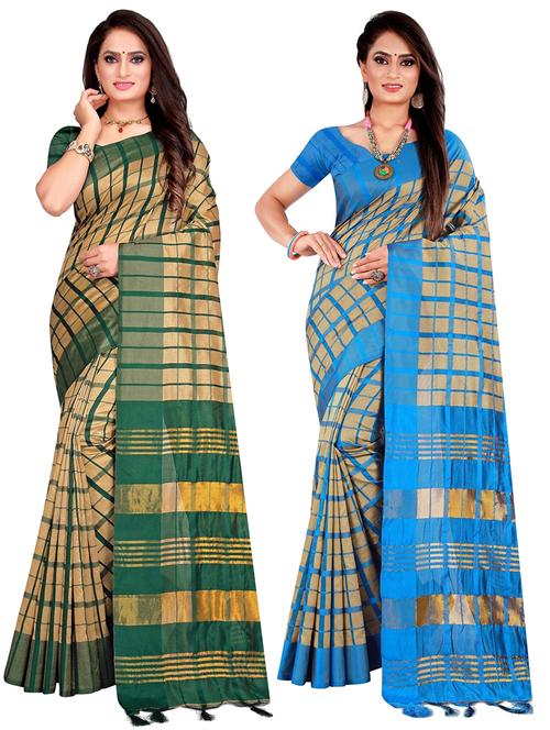 women's saree combo with blouse - 18376720 - Very Small Image - 1