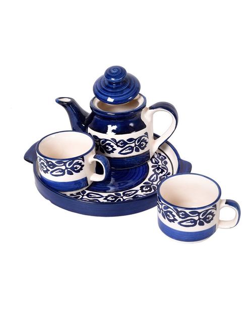 unravel india handmade mugal pattern tea tray set (4pc) - 18376758 - Very Small Image - 1