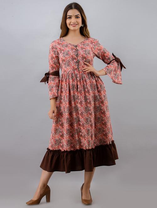 multi colored cotton flared kurta - 18377008 - Very Small Image - 1