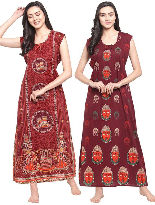 pack of 2 printed nighty  - 18377499 - Very Small Image - 1