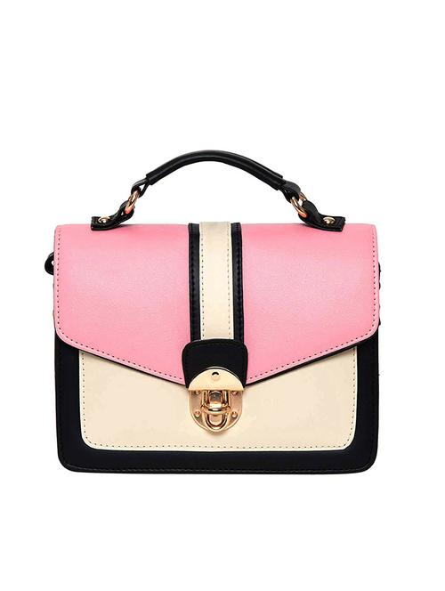 pink color block regular sling bag - 18378660 - Very Small Image - 1