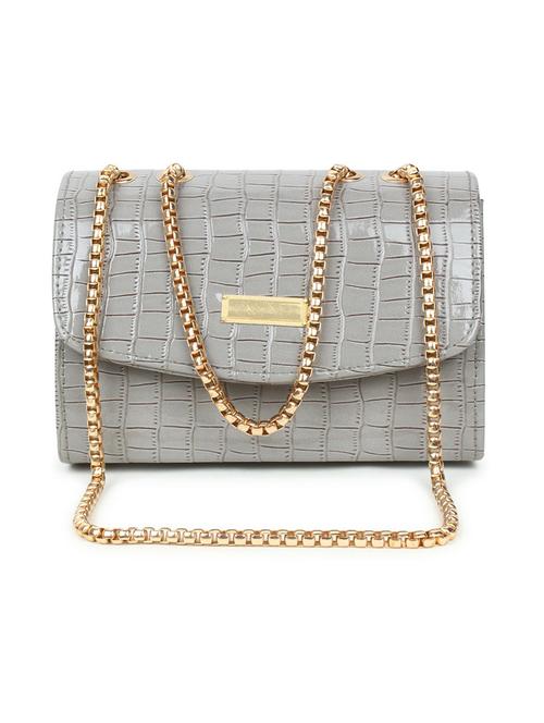 grey textured regular sling bag - 18378694 - Very Small Image - 1