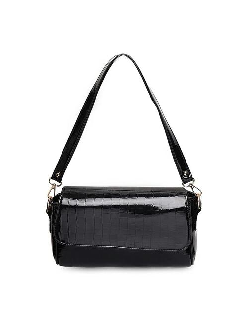 Black Textured Regular Sling Bag - 18378699 - Very Small Image - 1