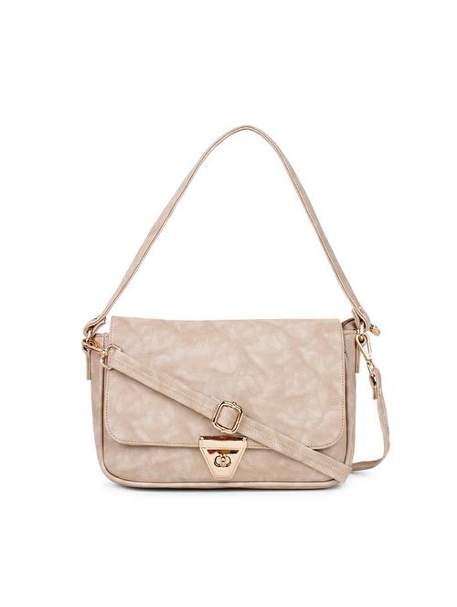 Beige Textured Regular Sling Bag - 18378710 - Very Small Image - 1