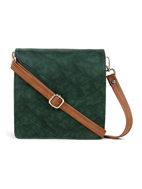 green textured regular sling bag - 18378713 - Very Small Image - 1
