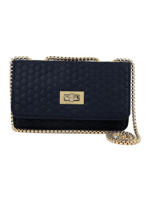 navy blue textured regular sling bag - 18378715 - Very Small Image - 1