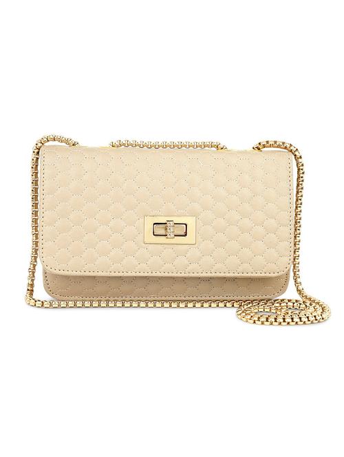 Beige Textured Regular Sling Bag - 18378717 - Very Small Image - 1