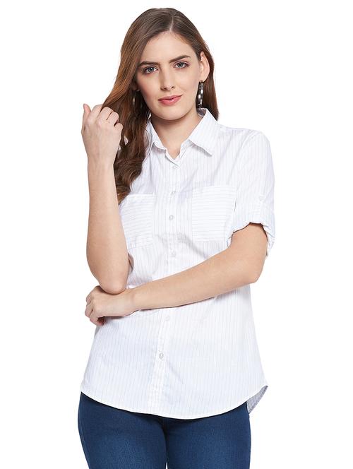 long sleeved striped regular shirt - 18381337 - Very Small Image - 1