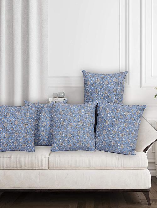 texstylehome assorted reversible jaipuri print pure cotton cushion covers - 18381884 - Very Small Image - 1