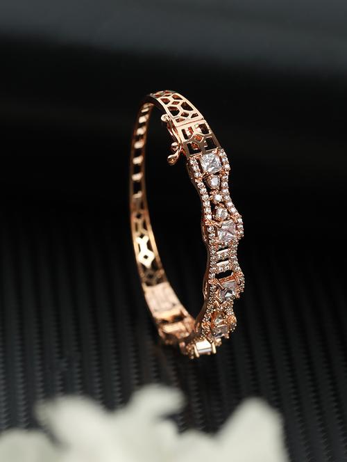 rose gold-plated american diamond studded bracelet - 18382065 - Very Small Image - 1