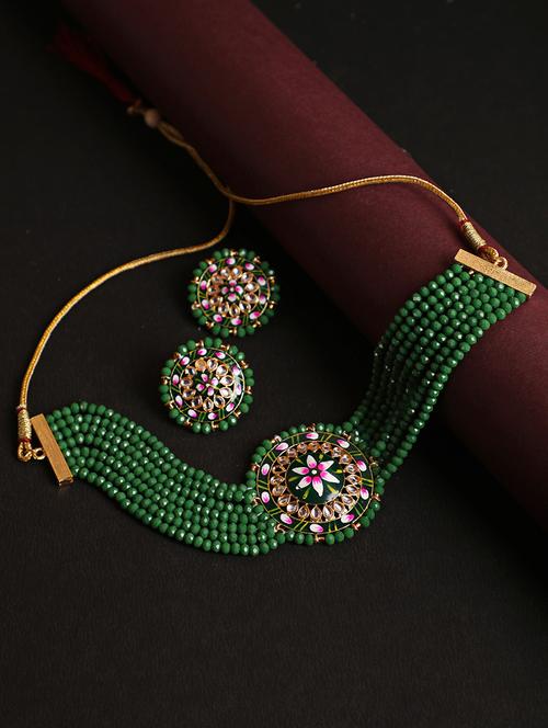 green brass choker necklace - 18382396 - Very Small Image - 1