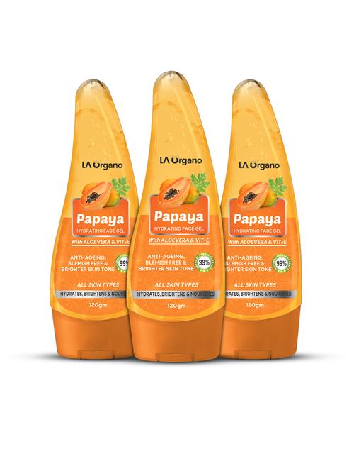 la organo papaya hydrating face gel with aloevera & vitamin e for brighter skin tone (pack of 3) - 18382902 - Very Small Image - 1