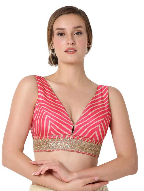 pink silk embroidered blouse - 18383634 - Very Small Image - 1