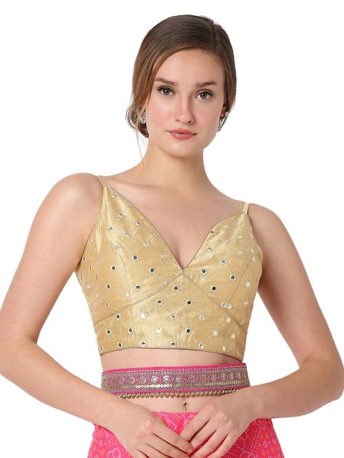 gold dupion embroidered blouse - 18383647 - Very Small Image - 1