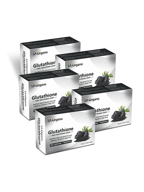 la organo glutathione charcoal skin lightening & brightening soap for all skin type (pack of 5) - 18384442 - Very Small Image - 1