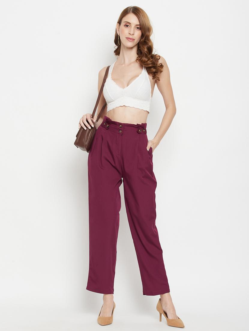 high rise solid pleated trouser - 18384473 - Standard Image - 3