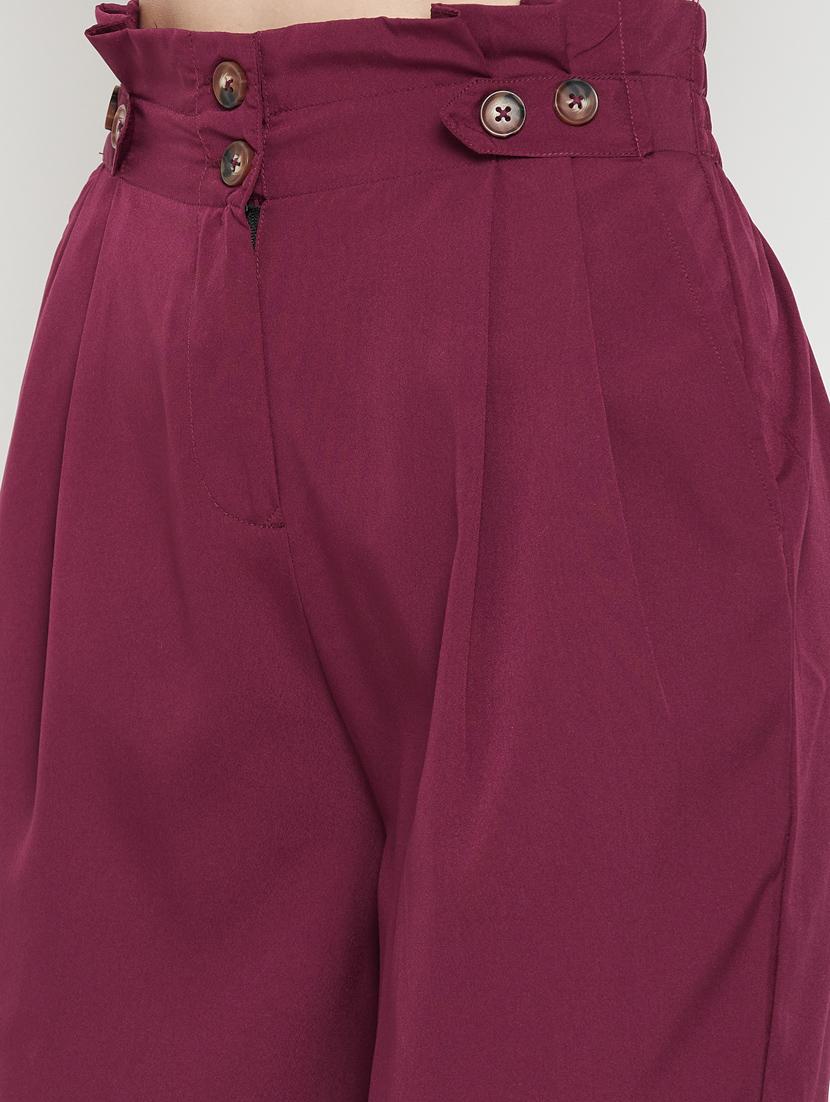 high rise solid pleated trouser - 18384473 - Standard Image - 4