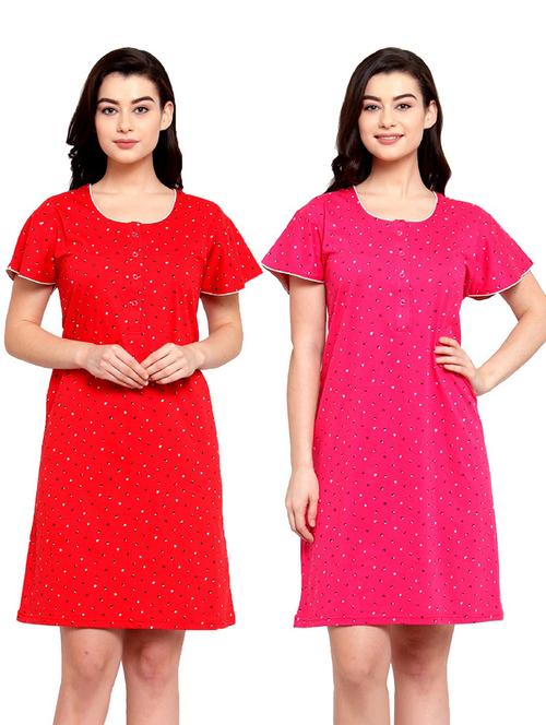 set of 2 solid nightwear set - 18385814 - Very Small Image - 1