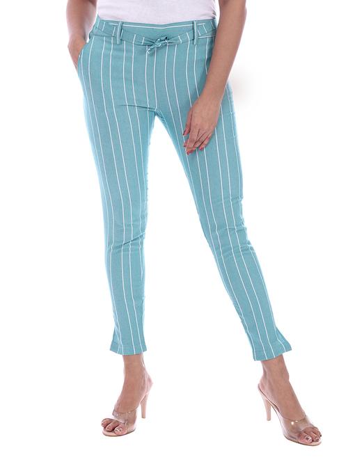 women mid rise striped cigarette pant - 18386090 - Very Small Image - 1