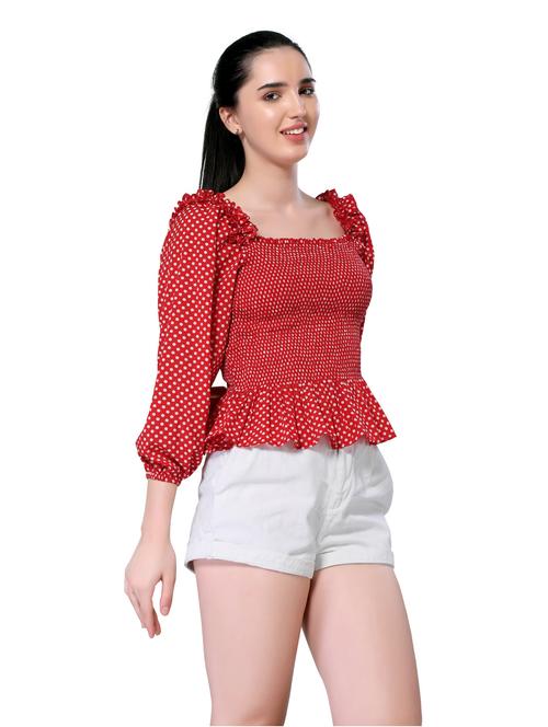 women's peplum square neck top - 18386529 - Very Small Image - 1