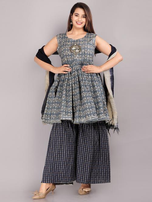 blue printed suit set - 18386810 - Very Small Image - 1