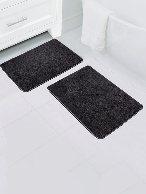 dr.soft grey plush soft microfiber anti slip bathmat 35x50 cms - pack of 2 - 18388179 - Very Small Image - 1