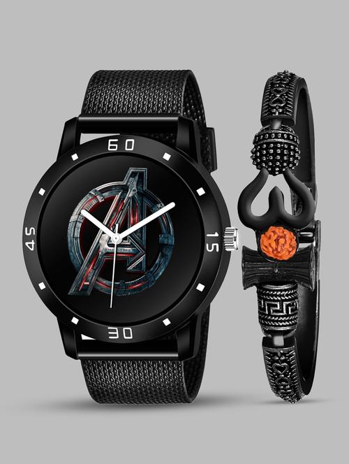 black mahadev bracelet watch combo  - 18389178 - Very Small Image - 1