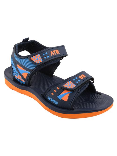navy blue leatherette sandals & floater - 18389500 - Very Small Image - 1