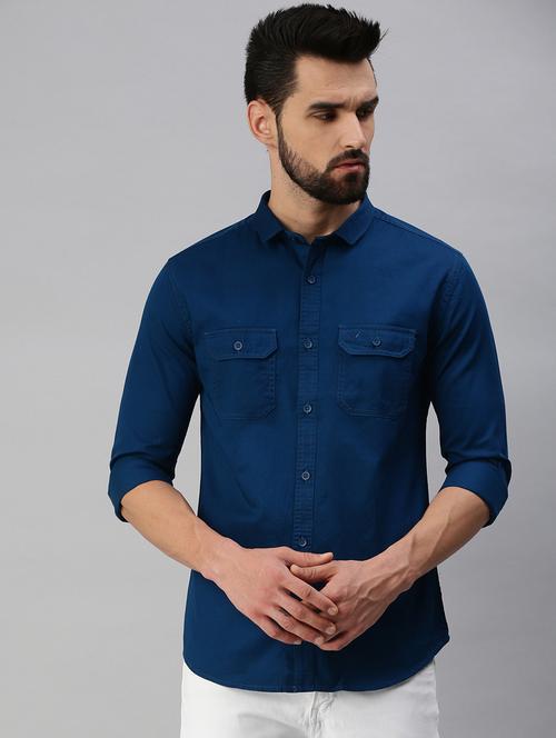 mens solid casual shirt - 18389639 - Very Small Image - 1