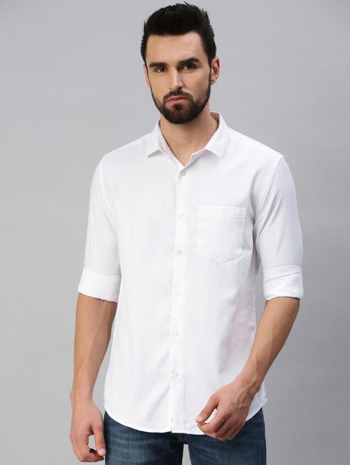 mens solid casual shirt - 18389674 - Very Small Image - 1