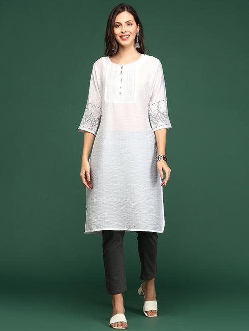 women's straight kurta - 18390254 - Very Small Image - 1