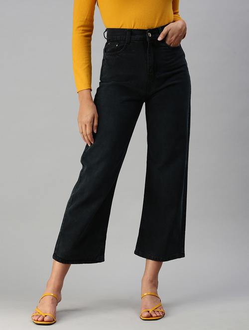 women's plain straight fit jeans - 18390314 - Very Small Image - 1