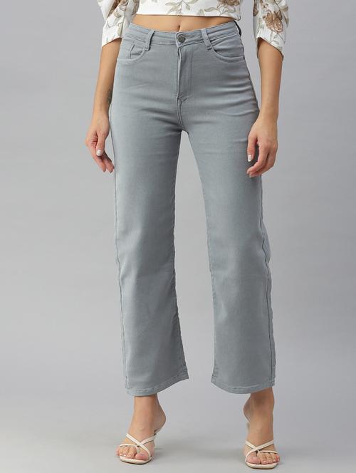 women's plain straight fit jeans - 18390346 - Very Small Image - 1