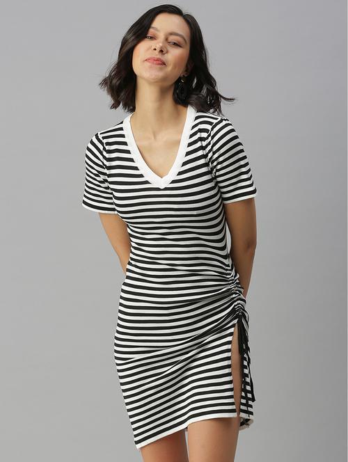 women's shift striped dress - 18390442 - Very Small Image - 1