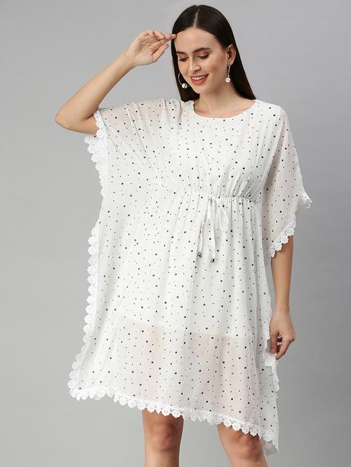 round neck polka dots kaftan - 18390449 - Very Small Image - 1
