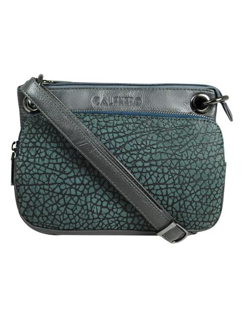 grey textured regular sling bag - 18390583 - Very Small Image - 1