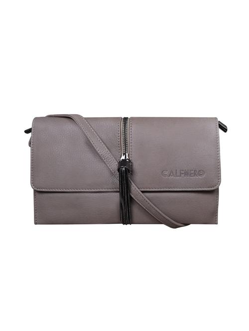 grey solid regular sling bag - 18390615 - Very Small Image - 1
