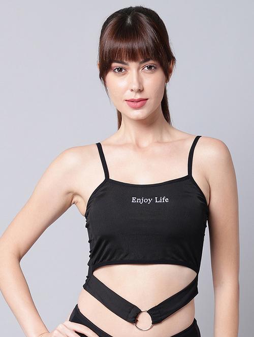 black graphic bralette bra - 18390773 - Very Small Image - 1