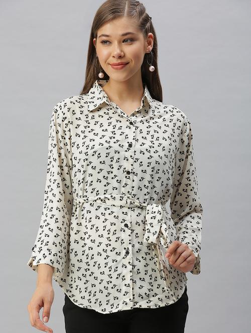 shirt collar floral regular shirt - 18390848 - Very Small Image - 1