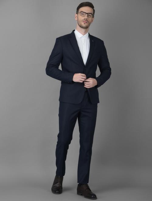 navy blue solid suit - 18391042 - Very Small Image - 1