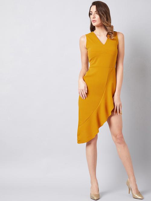 women's asymmetric solid dress - 18391251 - Very Small Image - 1