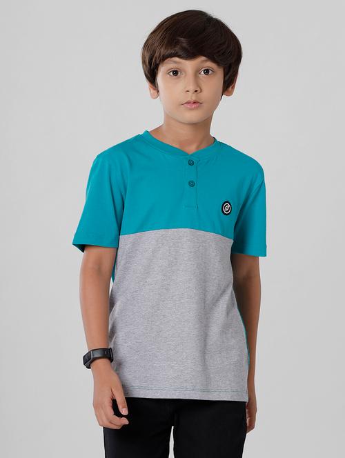 green color block regular t-shirt - 18391619 - Very Small Image - 1