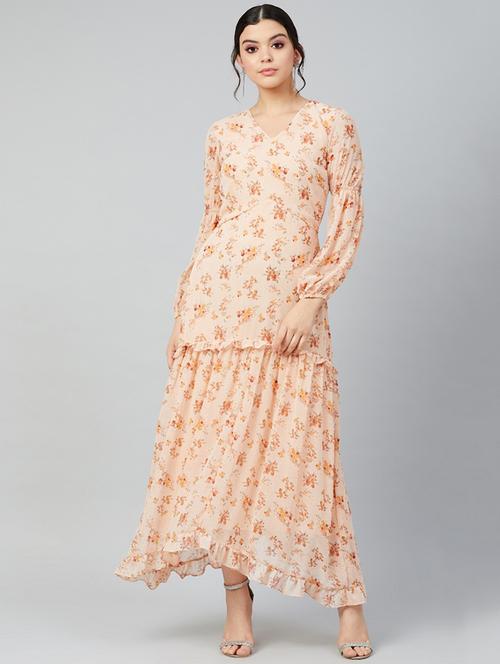 v-neck floral maxi dress - 18391705 - Very Small Image - 1
