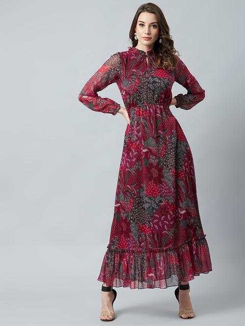 women's tiered dress floral dress - 18391899 - Very Small Image - 1
