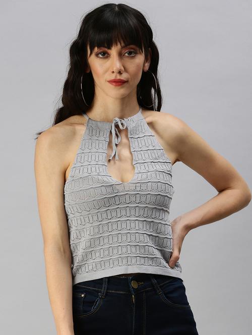women's crop halter neck top - 18392046 - Very Small Image - 1