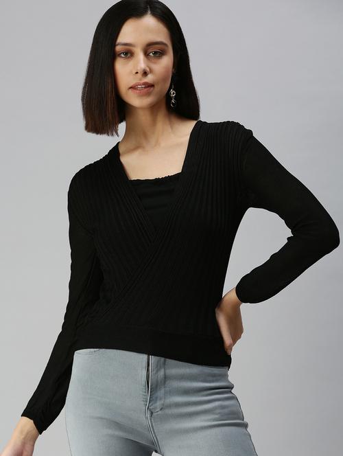 women's straight square neck top - 18392061 - Very Small Image - 1